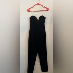 Fashion Nova strapless black pantsuit L